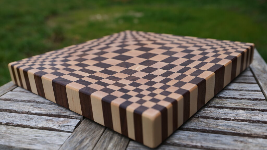 Exklusives Stirnholz-Schneidebrett – 3D-Illusion
